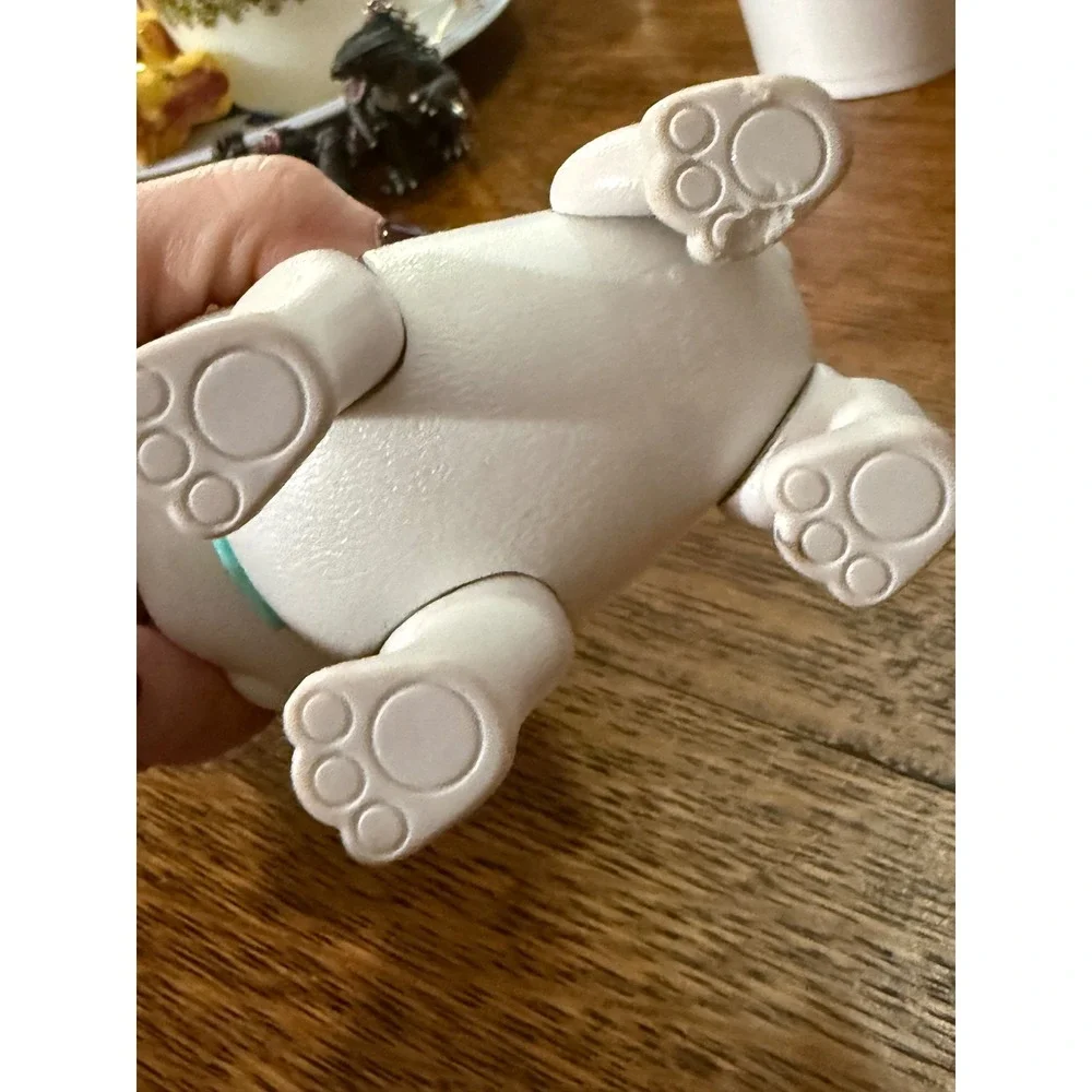 Bulldog Puppy Figure Brown White Teal Collar‎ 3 Inch Toy